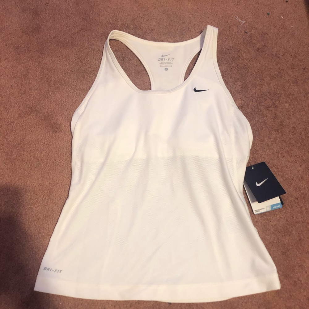 Nike White Razorback Tank Top w/ built in Support